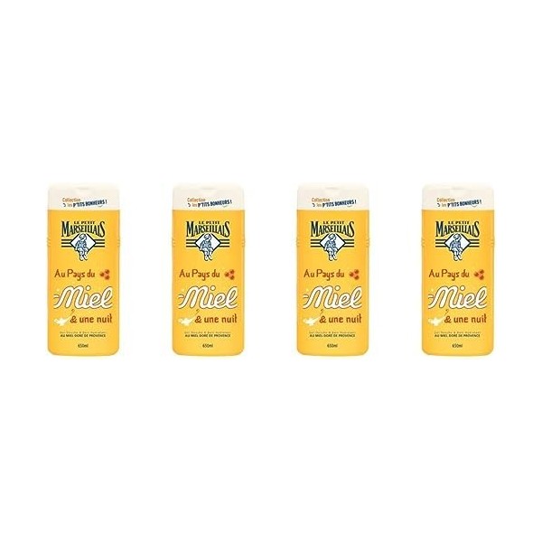 Le Petit Marseillais Douche Et Bain Bonheur Miel 650 Ml - Lot De 4 lemballage peut varier 