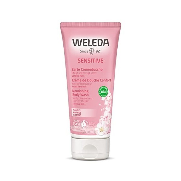 WELEDA - Crème de Douche Confort à lAmande - À Base dHuile dAmande Douce - Tube 200 ml