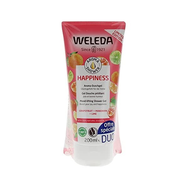 Weleda Happiness Gel Douche Pétillant Lot de 2 x 200 ml