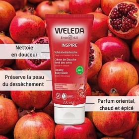 WELEDA - TRIO Inspire - Crème de Douche éveil des sens à la Grenade X2 + Sensitive Crème de Douche Confort à lAmande X1 - Ve
