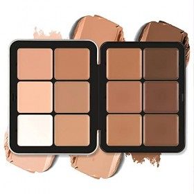 BSMKCL Crème correctrice de couleur professionnelle, palette 12 couleurs fond teint, maquillage couvrant et correcteur longue