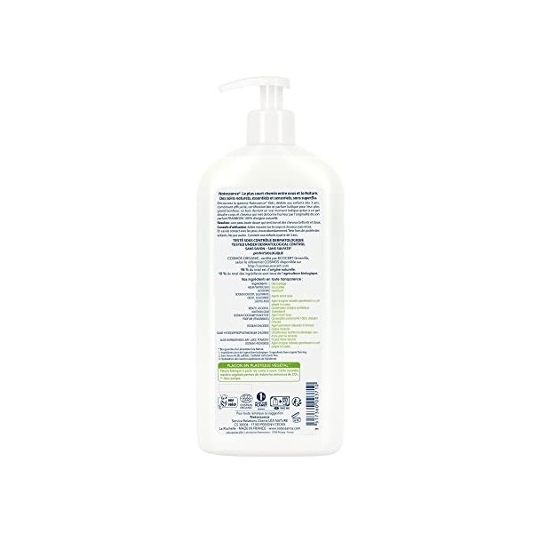 Natessance - Gel Douche Corps Et Cheveux Kids - Framboise - Certifié Bio Cosmos Organic - Flacon 100% végétal - 500 ml