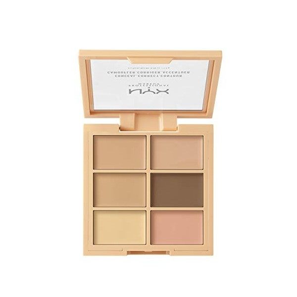 NYX Professional Makeup Palette 3C Correctrice, Anti-cernes et Contour, Texture Crémeuse, Teinte : Light 01 Anti-cernes / Co...