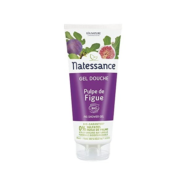 Natessance - Gel Douche - Bouquets De Mimosas - Certifié Bio Cosmos Organic - Tube 100% Végétal - 200 ml Gels douche
