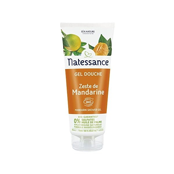 Natessance - Gel Douche - Bouquets De Mimosas - Certifié Bio Cosmos Organic - Tube 100% Végétal - 200 ml Gels douche