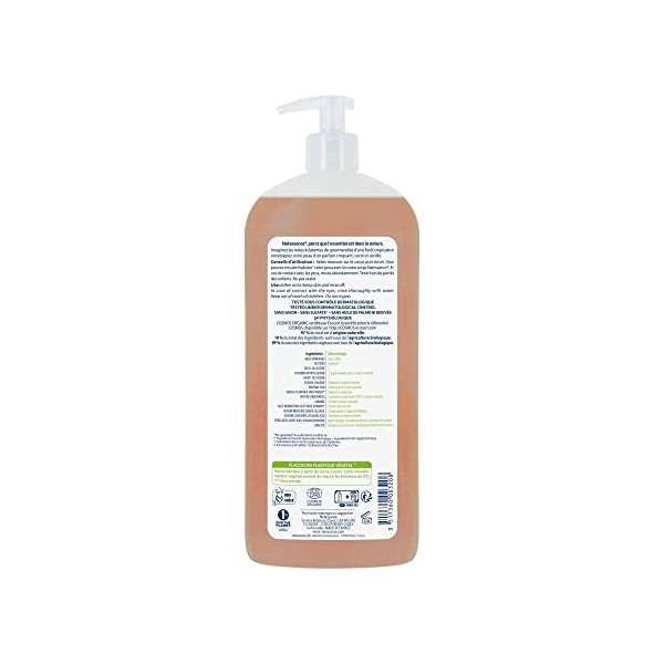 Natessance - Gel Douche - Douceur Vanille - Certifié Bio Cosmos Organic - Flacon Pompe - 1 L