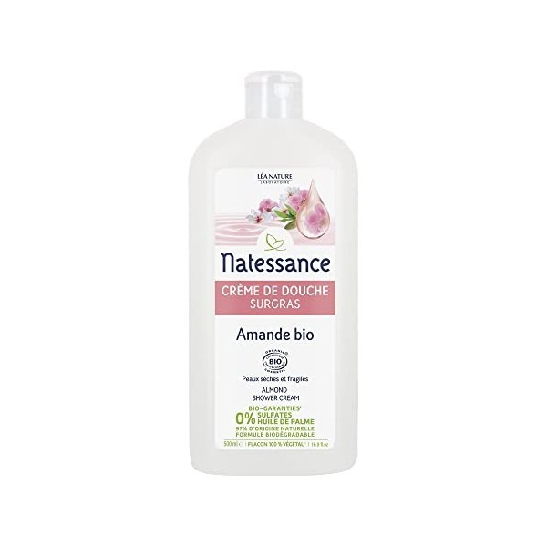 Natessance - Crème de Douche Amande Douce sans Sulfates - Lot de 2