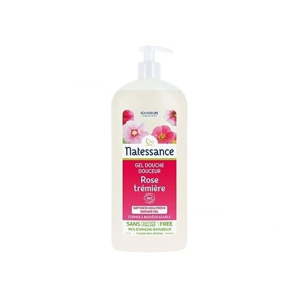 Natessance Gel Douche Délicat Rose Trémière 1 L