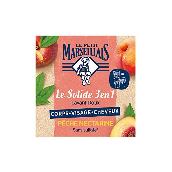 Le Petit Marseillais Le Solide 3 en 1 Lavant Purifiant – Peche Nectarine