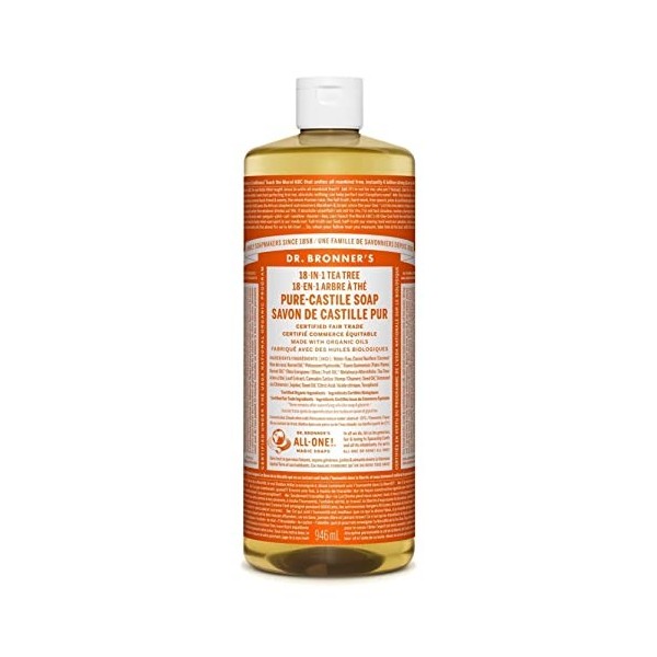 Dr Bronners 944ml Arbre a thé 18-en-1 - savon pur végétal