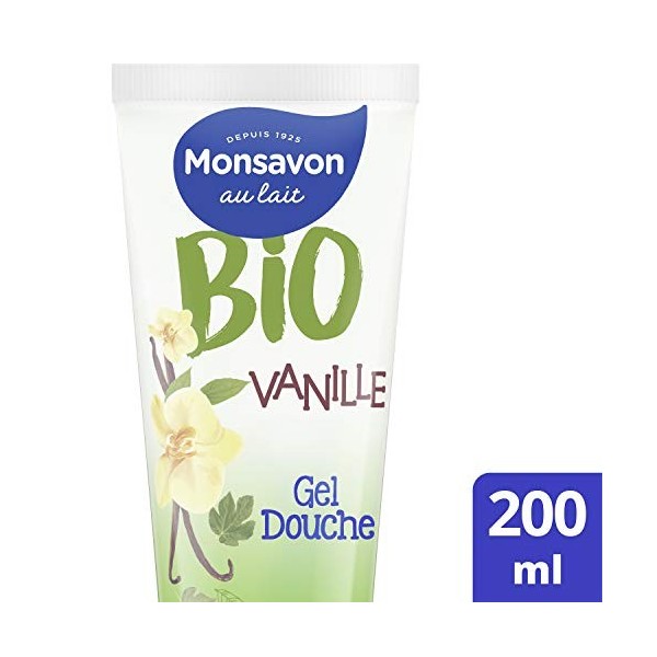 Monsavon Gel Douche Hydratant Certifié Bio Vanille Fleur de Figuier 200ml