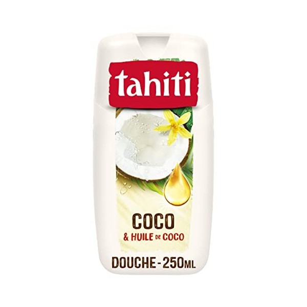 TAHITI - Gel Douche Tahiti Coco & Huile de Coco - Formule à Base dIngrédients dOrigine Naturelle - Lot de 12 x 250 ml