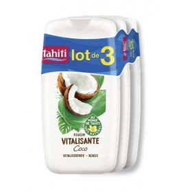 Tahiti Gel Douche Coco Vitalisante Enrichi au Monoï de Tahiti 100% Naturel, 250 ml - Lot de 3