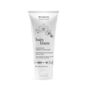 BAIN BLANC 200ml - Gel Douche INTIME et CORPS Unifiant Revitalisant à lAcide Hyaluronique. Peaux fragilisées, sensibles, suj