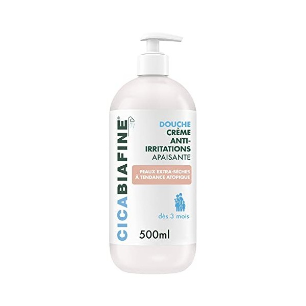 Cicabiafine Douche Crème Anti-Irritations Apaisante, Peaux Extra-Sèches à Tendance Atopique, Flacon pompe de 500ml