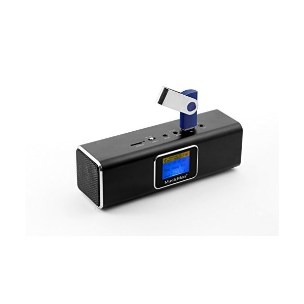 MusicMan Station audio MA/haut-parleur stéréo avec batterie intégrée et écran LCD lecteur MP3, radio, emplacement pour carte