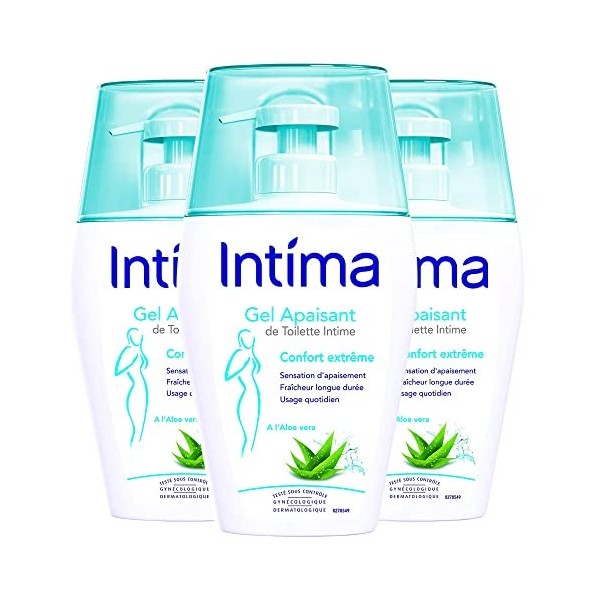 Intima Gel Moussant Apaisant à lAloe vera - 200 ml - Lot de 3