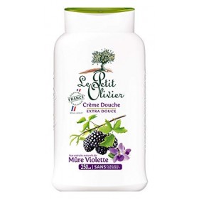 Le Petit Olivier - Crème Douche Extra Douce - Mûre Violette - Fabriqué en France - Flacon 250 ml