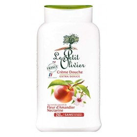 Le Petit Olivier - Crème Douche Extra Douce - Fleur dAmandier Nectarine - Fabriqué en France -Flacon 250 ml
