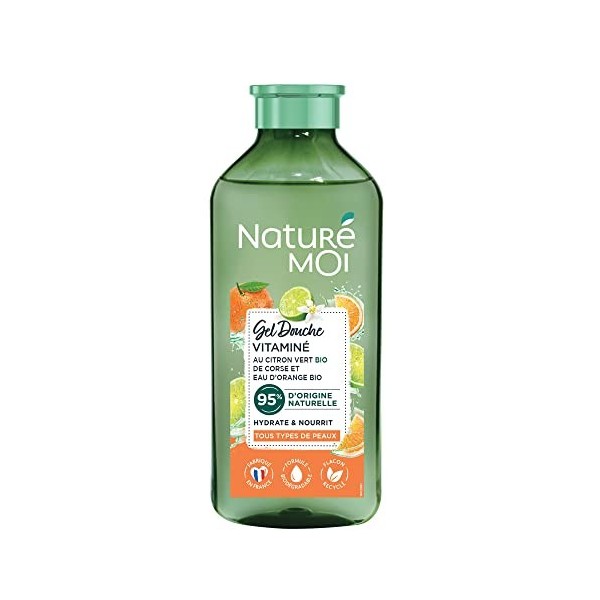 Naturé Moi - Gel Douche Vitaminé - Hydrate et Nourrit - Tous Types de Peaux - Citron et Orange Bio - 95% dOrigine Naturelle 