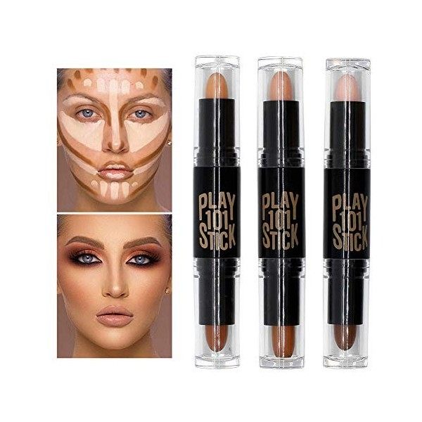 Concealer, Correcteur Stick de contouring, Bâton Surligneur, double tête Correcteur Stick de contouring, Contour Facile à app