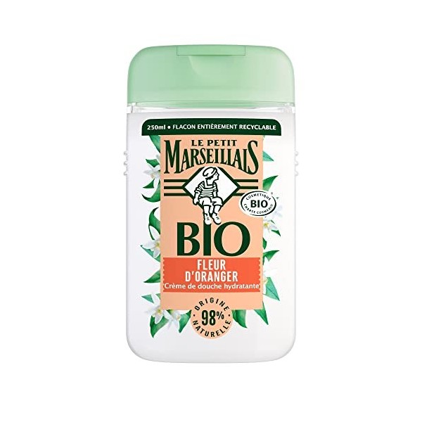 Le Petit Marseillais Crème de Douche Bio Hydratante, au pH neutre, Fleur dOranger, 250ml