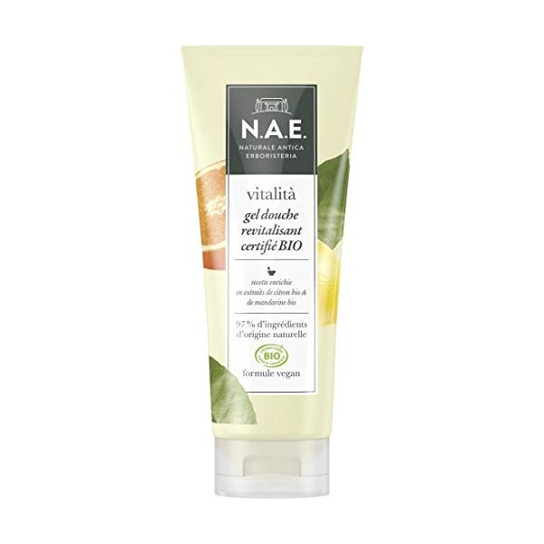 N.A.E. Gel Douche Corps Extraits de Citron Bio et de Mandarine, Bio, 200ml