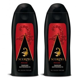 Scorpio - Gel Douche Homme - Rouge - Flacon 250 ml - Lot de 2