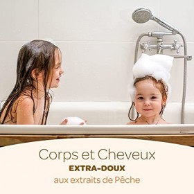 Larbre vert Bien-être Bain Douche Shampooing Extra Doux pour les Enfants aux Extrait de Pêche Bio - Pack de 6