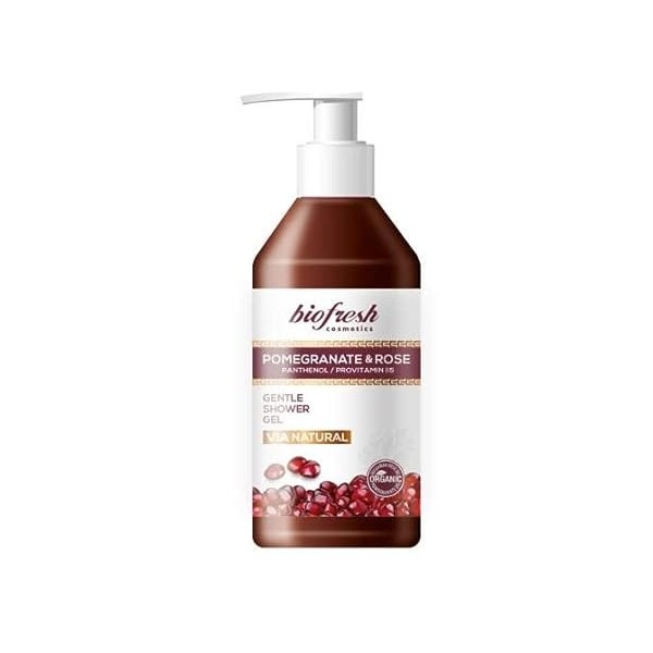 Biofresh cosmetics Via Natural gel douche douceur à lhuile de grenade et de rose,panthénol,shower gel 250ml