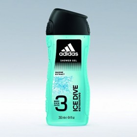 ADIDAS Ice Dive Lot de 6 flacons de gel douche rafraîchissant 2 en 1 pour cheveux et corps 250 ml