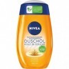 NIVEA Natural Oil Lot de 6 huiles de douche pour peaux sèches 200 ml