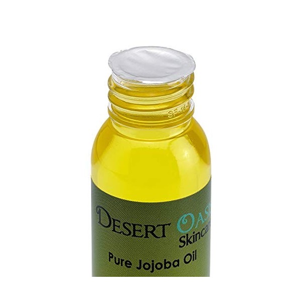 Huile de jojoba dorée pure, 4 Oz fluide 118 ml , pressée à froid, non désodorisée, entièrement naturelle avec applicateur de