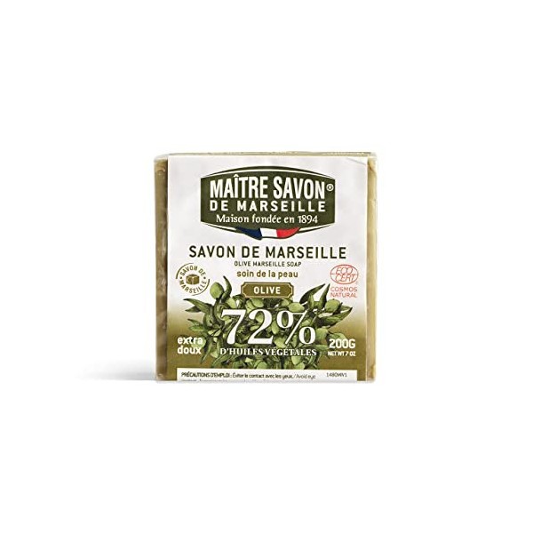 Maitre savon de Marseille - à lhuile dolive - 200g COSMOS ORGANIC