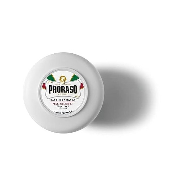 Proraso Savon à Barbe en Bol, Soin Visage Homme pour Peaux Sensibles Anti-Irritations, Savon de Rasage Rafraîchissant au Thé 