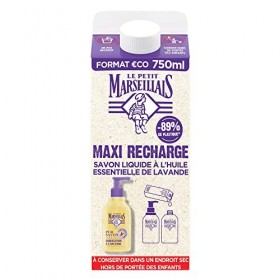 Le Petit Marseillais Recharge Savon Liquide Pur Savon Huille Essentielle de Lavande 750ml
