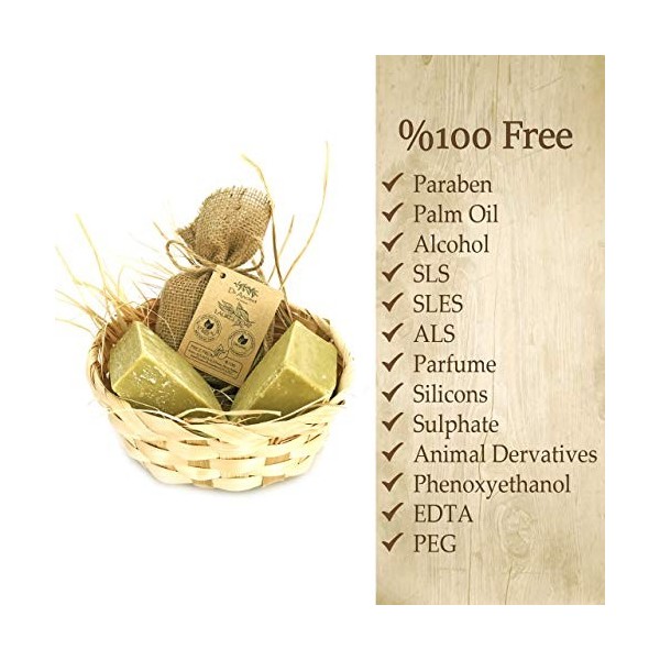 Dr.Ancient Barre de savon dAlep à lhuile de laurier%40 et à lhuile dolive%60 Bio Naturel Végétalien Traditionnel Fait à l