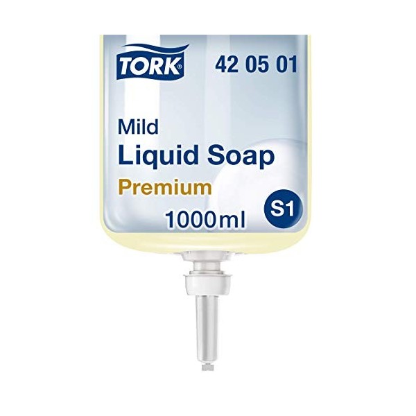 Tork Savon liquide doux S1, parfum frais, 1 bouteille, 1000 ml, 420501