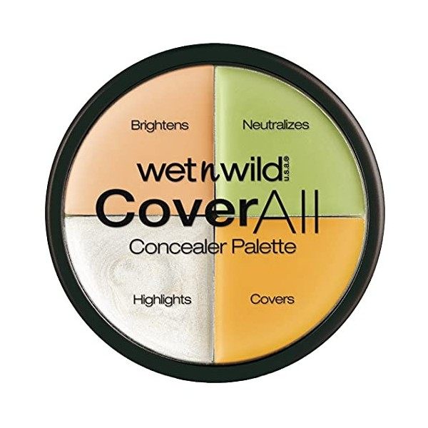 wet n wild 4en1 Palette de Correcteurs Ciblés CoverAll Anti-Imperfections/Cernes , 6.5 g Anti-cernes / Correcteurs