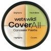 wet n wild 4en1 Palette de Correcteurs Ciblés CoverAll Anti-Imperfections/Cernes , 6.5 g