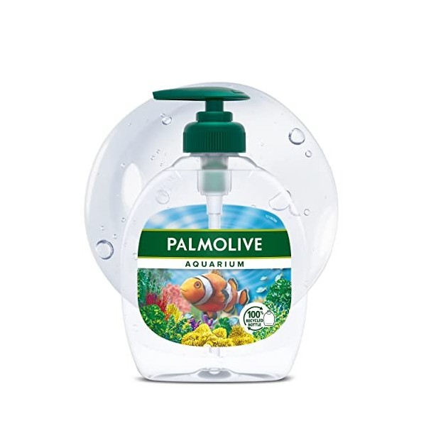 PALMOLIVE - Savon Liquide Mains Aquarium - Formule Douce au pH Neutre - Distributeur de Savon à Pompe de 300 ml