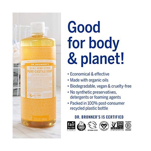 Dr Bronners Citrus Castile Liquid Soap 3.78Ltr by Dr Bronners