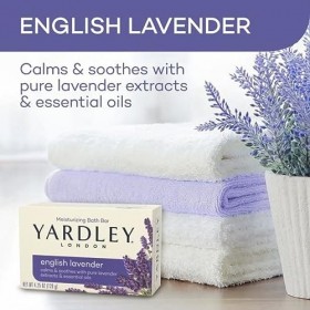 Yardley Naturally Moisturizing Bath Bar 4.25 oz ea, English Lavender, 4 Pack by Yardley