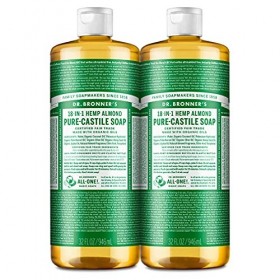 Magie Les savons Dr. Bronner Pure-savon de Castille, 18-in-1 du chanvre amandes, des bouteilles de 32 onces pack de 2 
