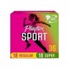 Playtex Sport Tampon Multipack, Unscented, 36-count Box Pack of 2 by Playtex English Manual 