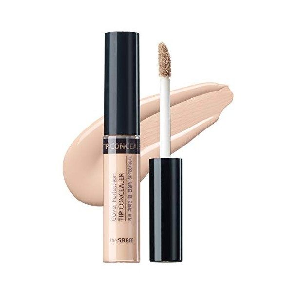 THESAEM Cover Perfection Tip Concealer SPF28 PA++ 6.5g 1.5 Beige Naturel - Correcteur liquide multi-usage, maquillage à couv