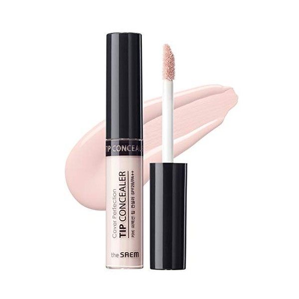 THESAEM Cover Perfection Tip Concealer SPF28 PA++ 6.5g 1.5 Beige Naturel - Correcteur liquide multi-usage, maquillage à couv