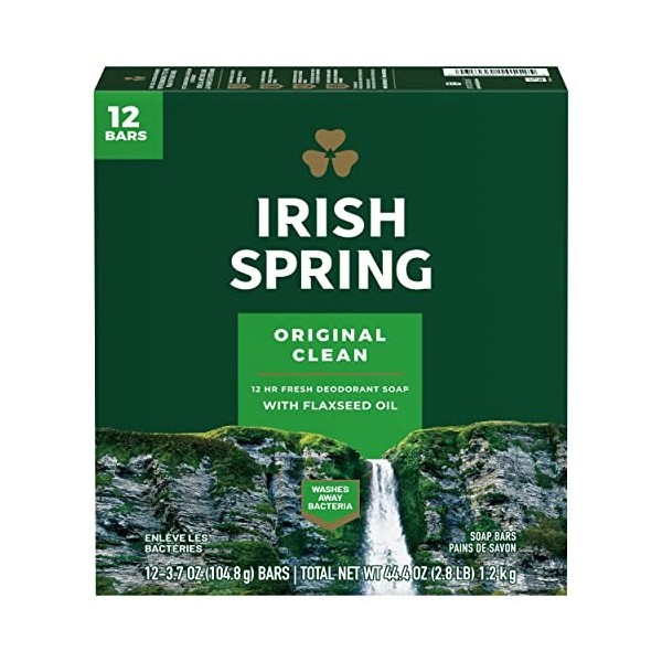Irish Spring Bath Bar Soap, Original, 3.75 oz. Bars, 12-Count by Irish Spring