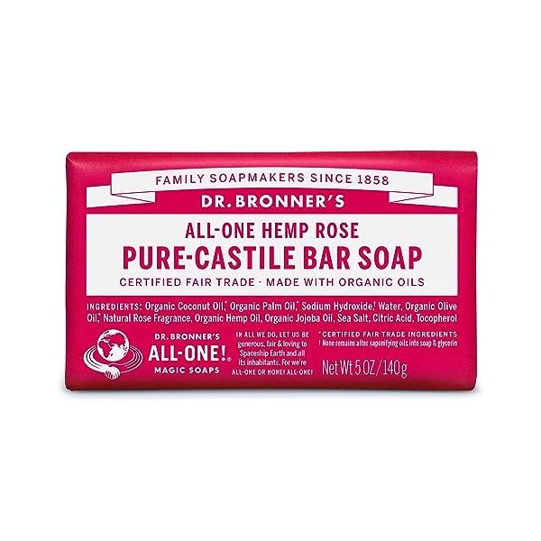 Pain de savon rose Dr Bronners 140 g