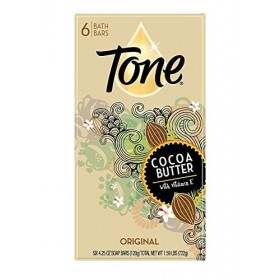  PACK OF 6 BARS Tone Soap Bath Bar, Original Scent. COCOA BUTTER, BOTANICALS & VITAMIN-E. Rich & Creamy Lather! Great for Ha